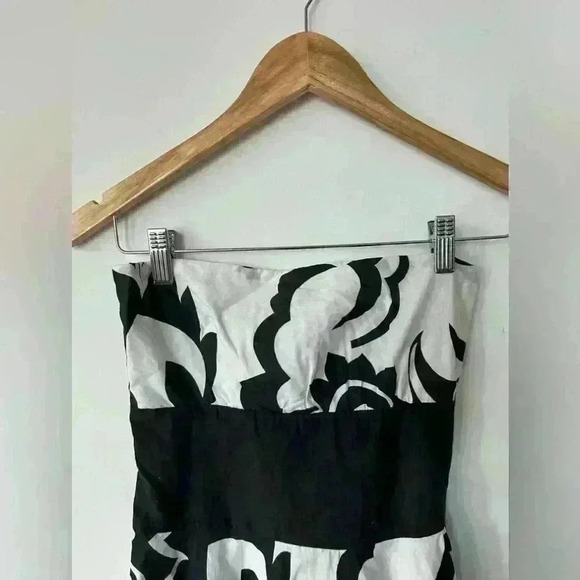 Y2K Costa Blanca Euro Summer Cotton Floral Black White Fairy Core Girl Dress XS - Picture 7 of 15